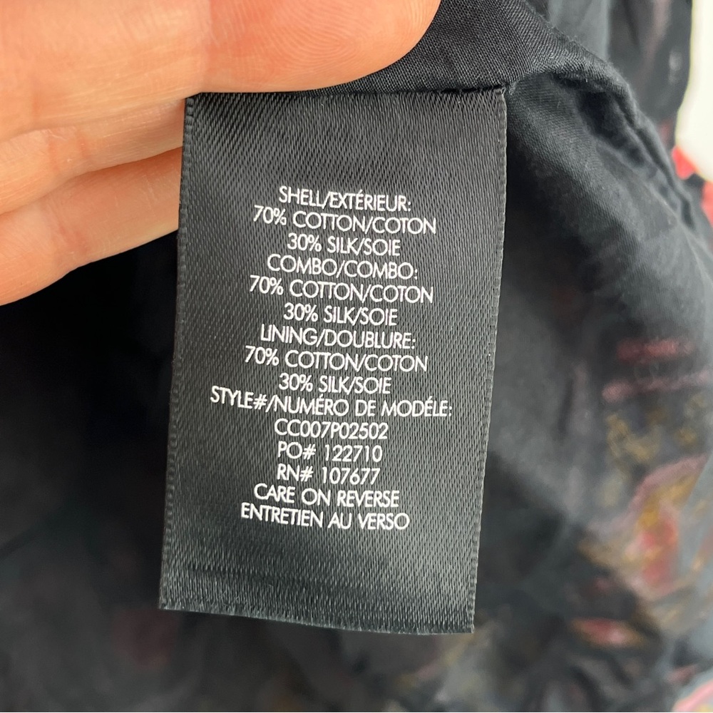 Alice + Olivia Black Floral Mini Dress with Pink and Gold Border - Picture 15 of 16